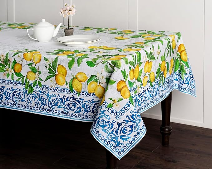 Maison d' Hermine Table Cloth Rectangle Table 100% Cotton 60 x 108 Inches Tablecloth Reusable Decorative for Dining Room Farmhouse Home Valentines Day Decorations Spring Summer - Cedrat