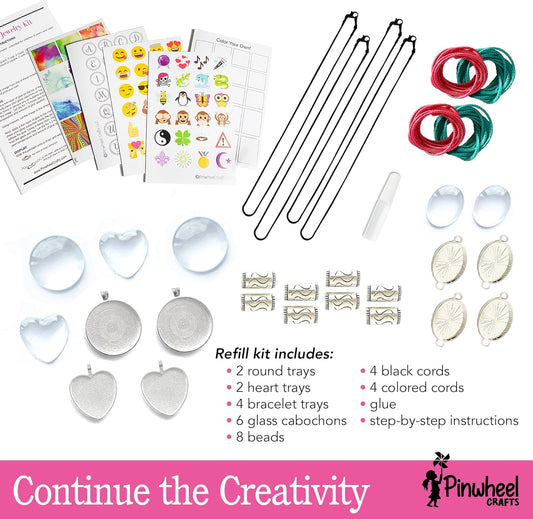Pinwheel Crafts DIY Pendant Jewelry Kit for Girls & Teens – Necklace Making Craft Set for Ages 8–12 – Create Personalized Necklaces & Fun Gifts