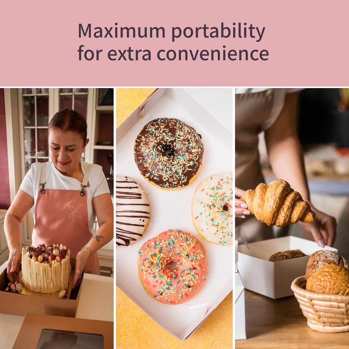 FC Meyer MeyerWindow #4 Kraft Boxes With Window, Disposable and recyclable Paperboard Take Out Cartons, Bakery Boxes, Lunch Box & Go To Food Storage Container, 7 3⁄4” x 5 1⁄2” x 3 1⁄2“, Pack of 120