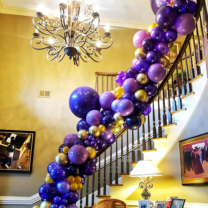 110pcs Dark Purple Balloons 12inch Deep Purple Latex Party Balloons for Halloween, Graduation, Wedding, Birthday, Baby Shower, Anniversary, Valentine's Day Party Decorations