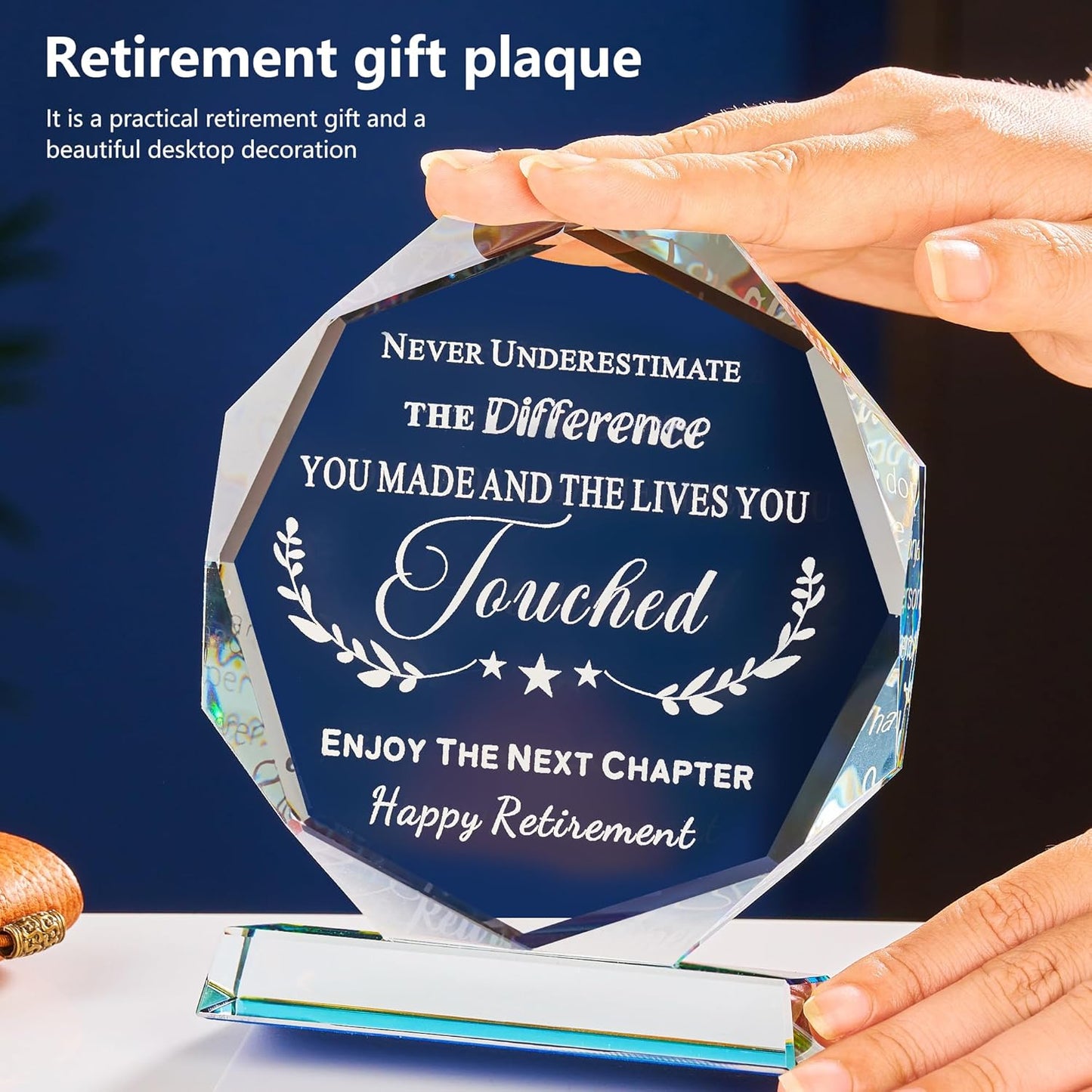 Retirement Gifts for Men Women 2025 Happy Retire Present Decorations Crystal Plaque Keepsakes Best Retirement Gift Ideas for Boss Coworker Retired Teacher Doctor
