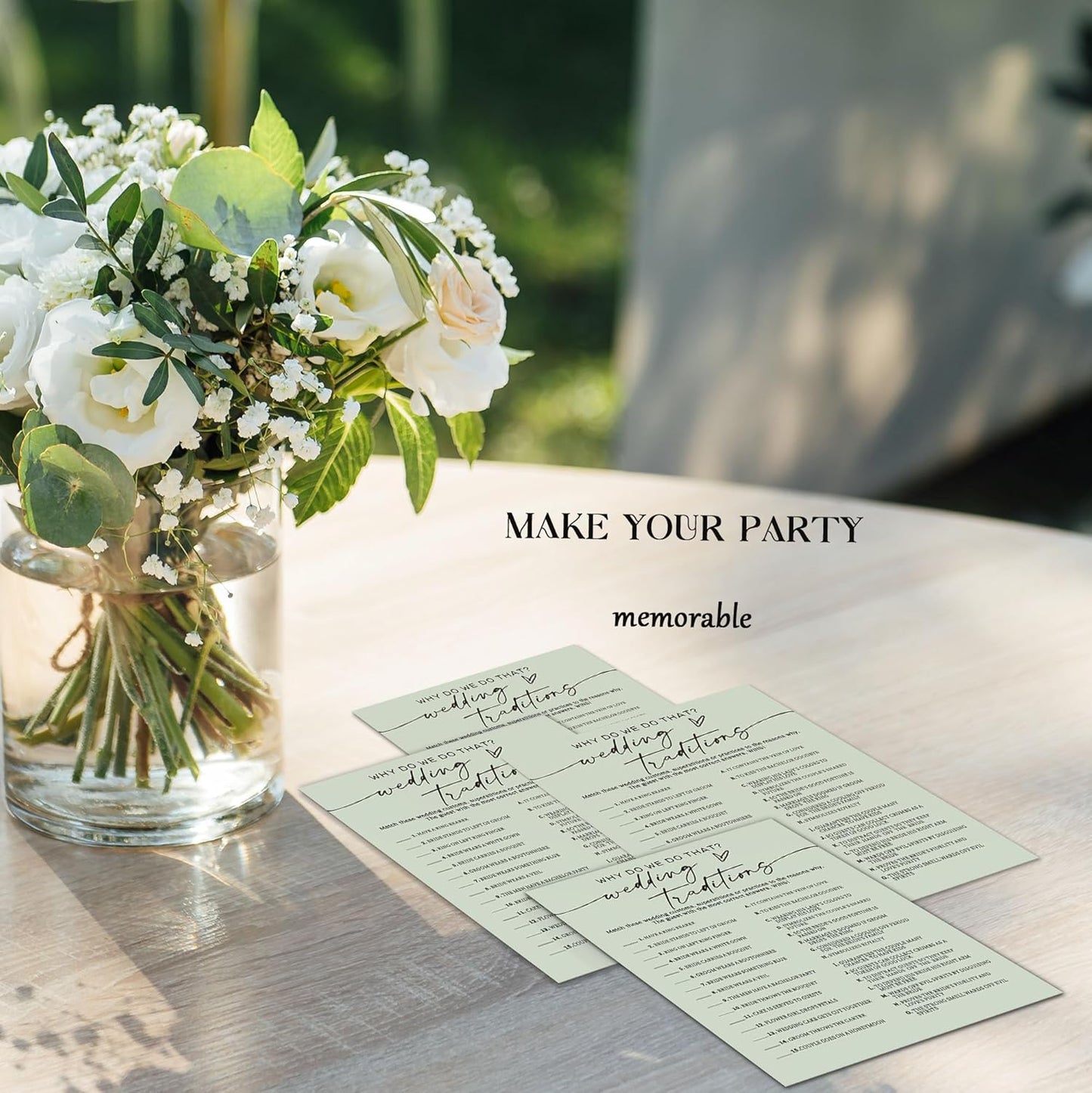 Bridal Shower Games, Wedding Traditions Why Do We Do That, 25Pcs Minimalist Sage Green Bridal Game Cards with 1 Answer Card, Wedding Shower Games for Guests, Engagement Bachelorette Party Supplies
