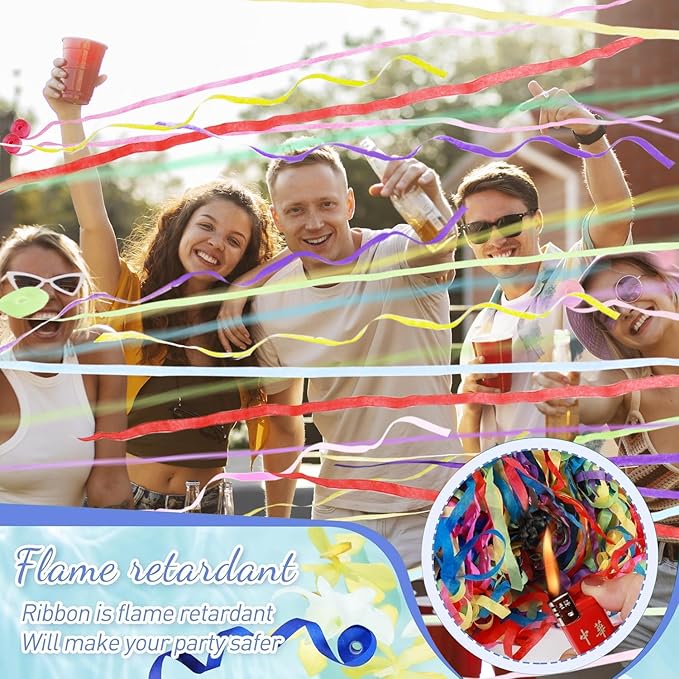 No Mess Streamers,12Pack Colorful No Mess Confetti Poppers,Party Poppers for Birthday,Wedding,Celebrations,School Opening,Graduation,Retirement Party