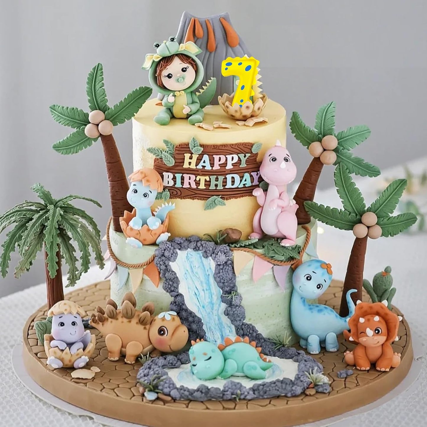 Number Birthday Candles(0 Candle Yellow) Dinosaur Shape Number Happy Birthday Cake Candles for Dinosaur Birthday Party Decoration Reunions Theme Party