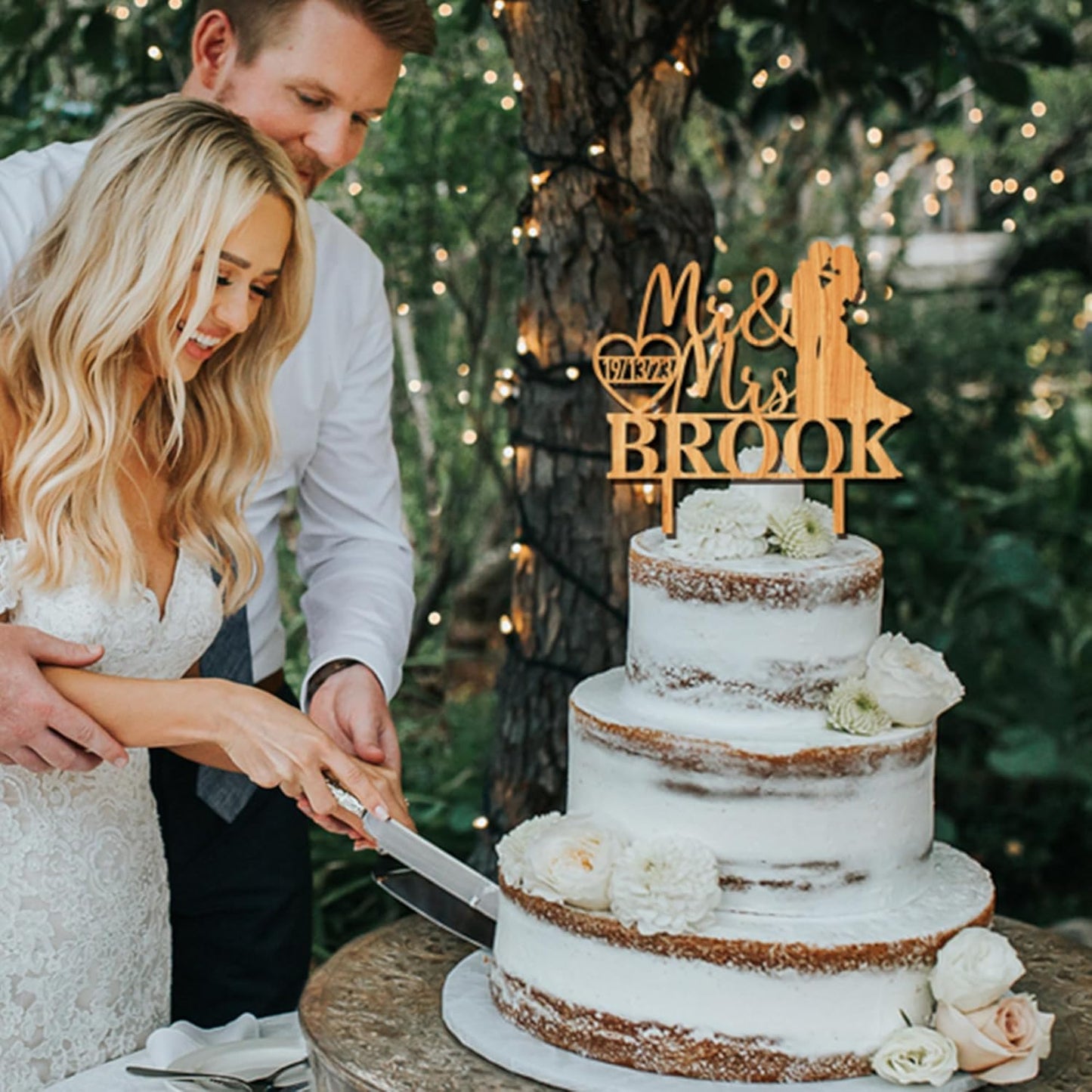 Personalized Wedding Cake Knife and Server Set, Custom Cake Cutting Set for Wedding, Gold Cake Knife Set Stainless Steel, Customized Gifts for Weddings, Engagements, Anniversaries, Birthday(Gold)