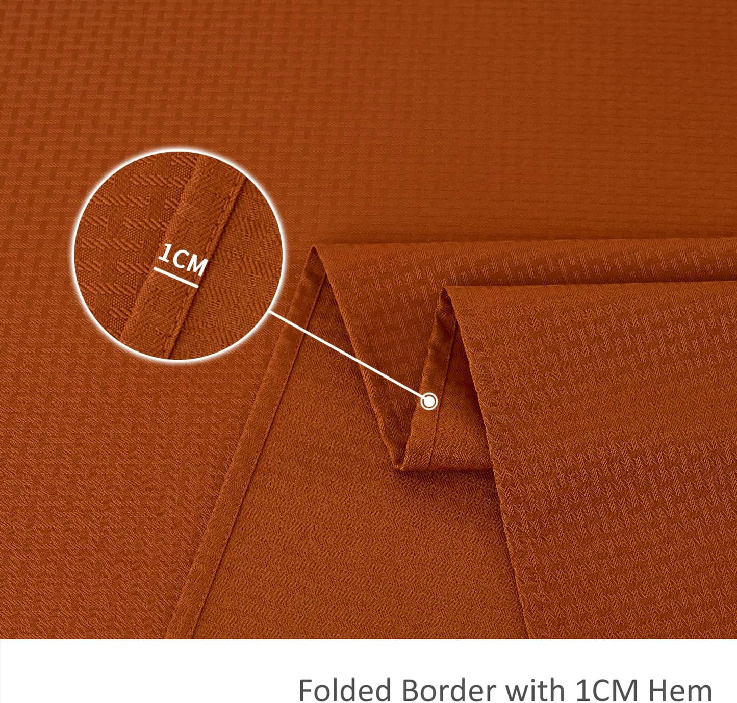 maxmill Rectangle Weaved Design Tablecloth Waterproof Spillproof Wrinkle Free Fall Table Cloth, Kitchen Dining Room Thanksgiving Decoration, Fabric Table Cover Halloween Party, 52 x 108 Inch, Rust