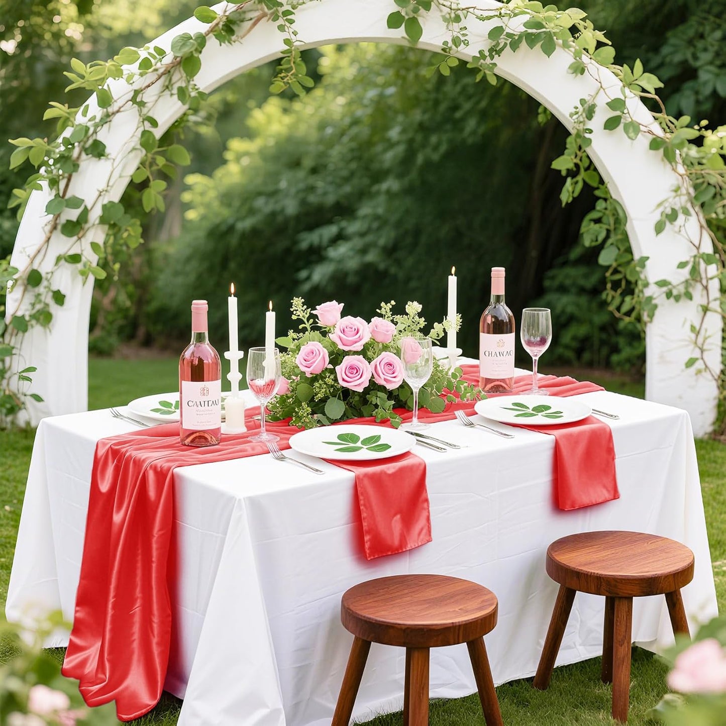 Bailarina 80 Pack Red Satin Napkins,17x17 Inches Wedding Napkins Square Soft Silky Table Napkins Bulk Decorative Elegant Cloth Napkin for Party Decoration, Banquet,Wedding,Graduation