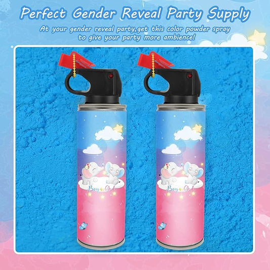 QIYVLOS Gender Reveal Smoke Bombs, Biodegradable Confetti, Boy or Girl Baby Shower Party Supplies (2 Blue)
