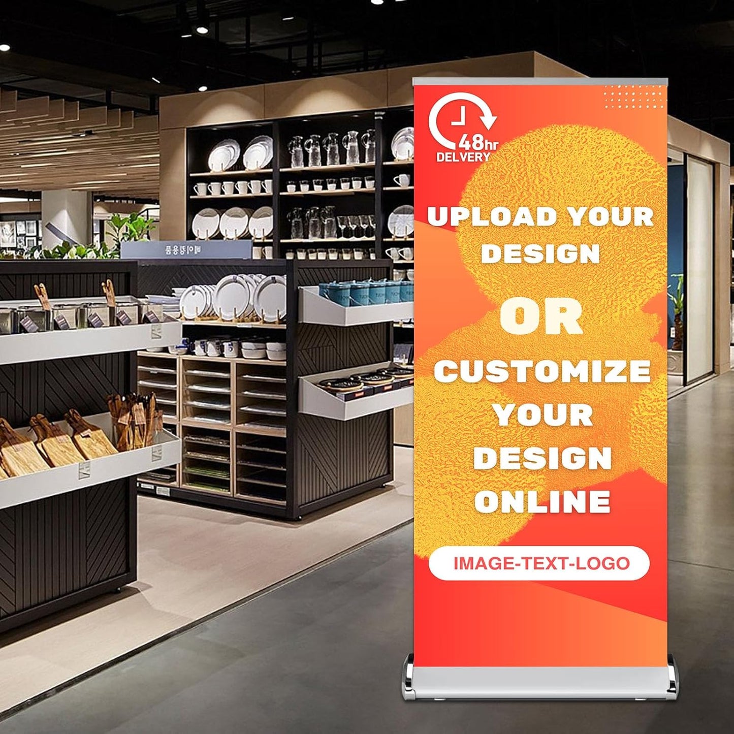 Customized Retractable Banner Stands for Business with The Carry Bags, Vertical Banner Stands, Indoor Outdoor Displays for Advertising, Birthdays and Parties, Rolling Banner Stands, Customizable Signs with Stands, 33x81in