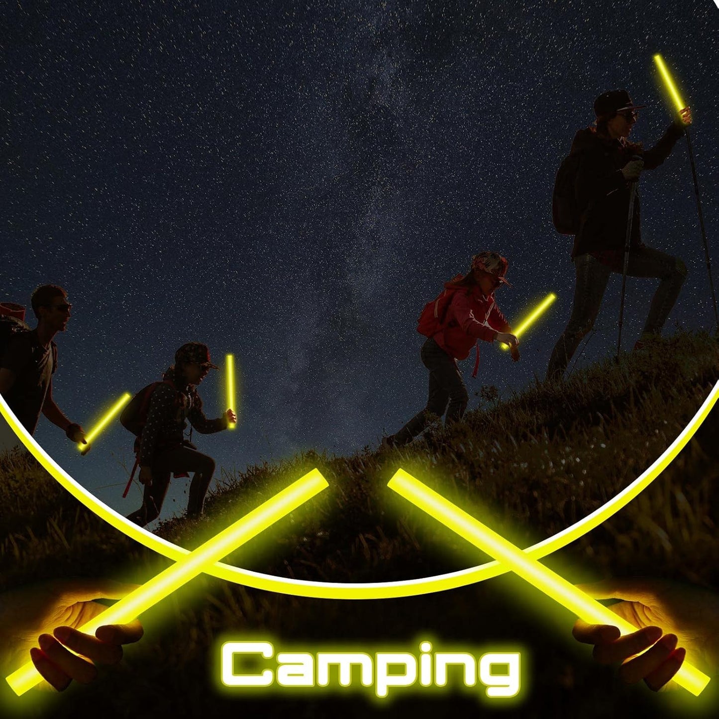 Lewtemi 10 Pcs Large Glow Sticks Big Giant Jumbo Halloween Christmas Emergency Light Stick for Camping Accessories, Survival Kit
