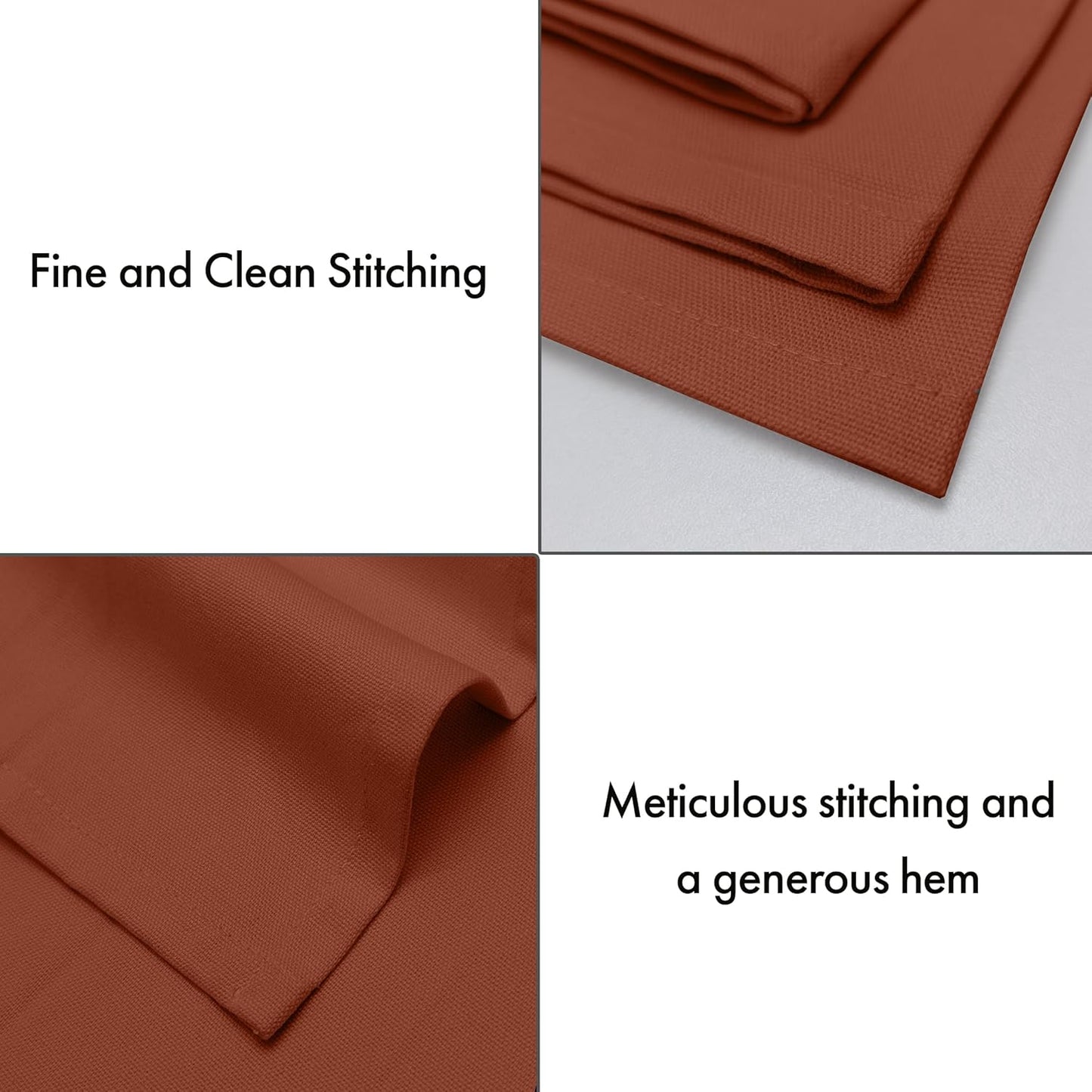 Ruvanti Premium Cloth Napkins Set of 6, 18x18 Inches, 100% Cotton, Washable, Soft & Absorbent, Perfect for Wedding, Christmas, Thanksgiving Dinners - Rust