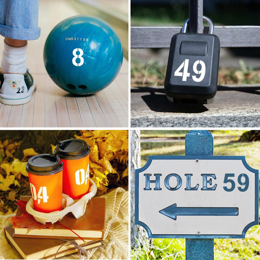 2 Inch Plastic Number Stencils Kit 0-9 – Reusable Address & Digital Number Painting Templates for Cake, Mailbox, Road, Parking Lot, Door, Truck Signs