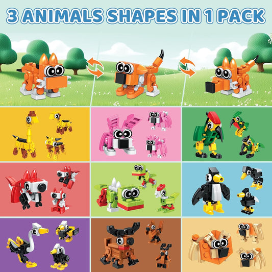 30 Pack Party Favors Building Set for Kids, 750 Pcs Mini Animal 3-in-1 Building Block Kit Sets, Goodie Bags Stuffers for Kids Classroom Prizes Birthday, Best Gifts for Boys Girls Ages 6+