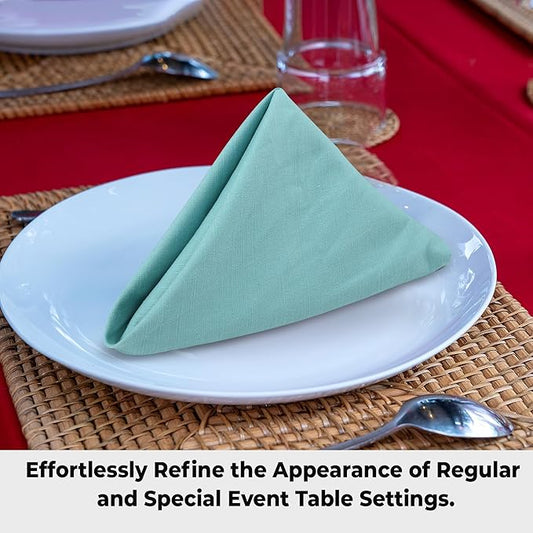 Urban Villa Easter Dinner Napkins Solid Slub Set of 6 Aqua Color Dinner Napkins Over Sized 20X20 in Cloth Napkins Cotton Cloth Napkins Premium Quality with Mitered Corners Ultra Soft DinnerNapkins