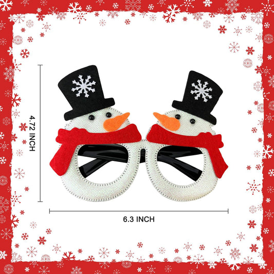 6 Pcs Christmas Glitter Glasses - Funny Xmas Eyeglasses Goodie Bag Stocking Stuffers Decorations for Kids Adults,Holiday Party Favors Supplies Christmas Costume Accessories Photo Booth Props Prizes