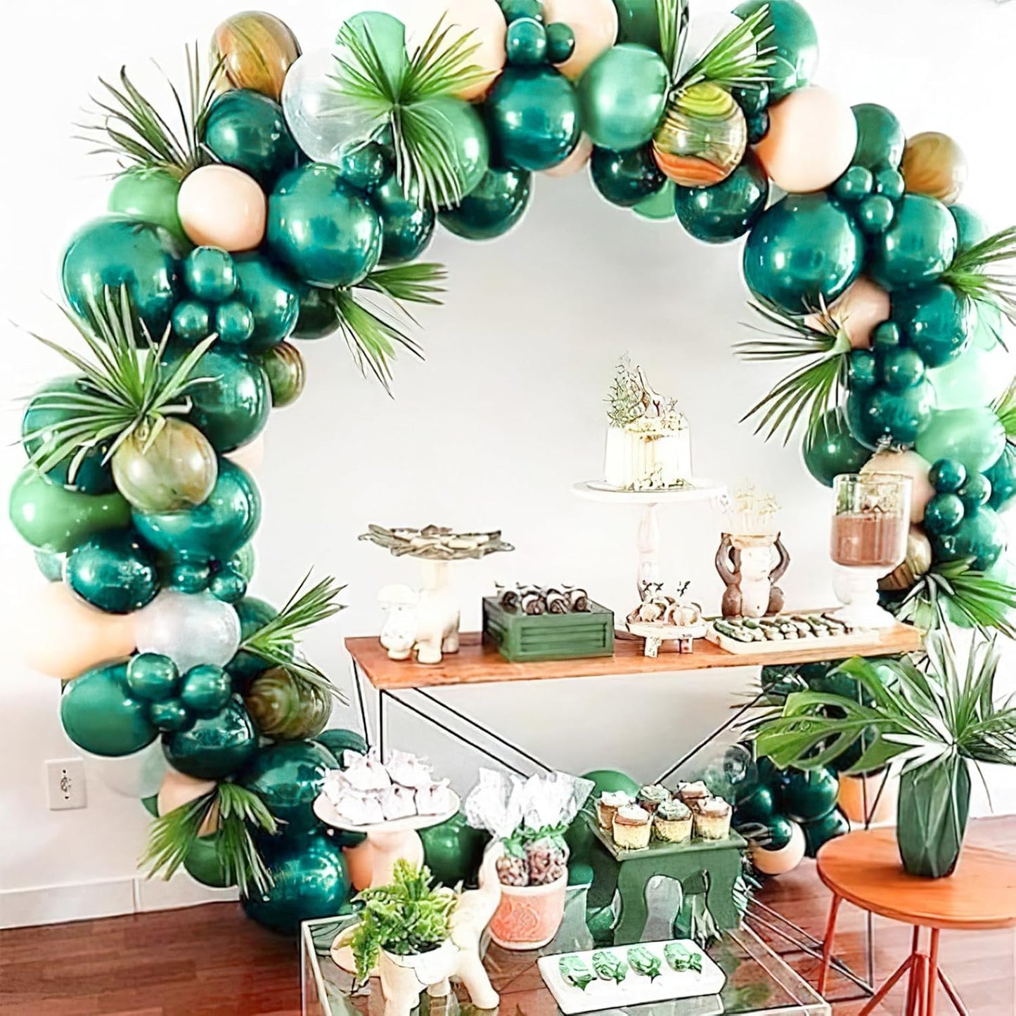 PartyWoo Metallic Green Balloons 4 pcs 36 Inch Extra Large Big Jumbo Giant Chrome Green Latex Helium Balloons for Graduation Jungle Safari Forest Baby Shower Birthday Party Decorations Green-G103