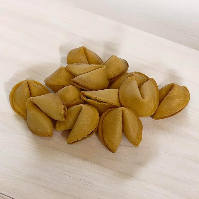 50 Fortune Cookies - Individually Wrapped with Fun, Traditional Fortunes, Lucky Numbers and Chinese Characters - Bundle of 50 Vanilla Cookies