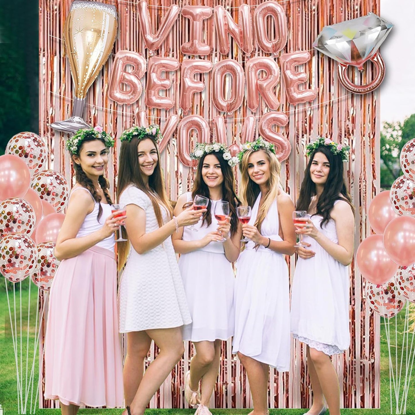Bachelorette Party Decorations - Vino Before Vows Balloons, Bride To Be Decor, Bachelorette Supplies