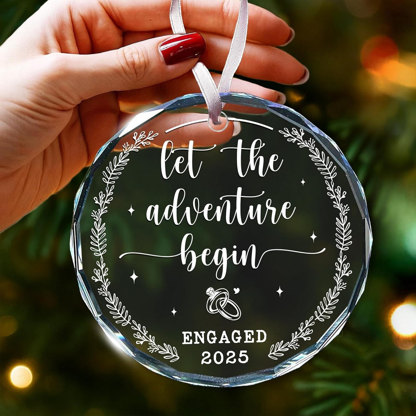 Engagement Ornament 2025 - Engaging Gifts for Bride-to-Be Couples, First Christmas Engaged, Durable & Cherished Christmas Ornament 2025, Remarkable Engaged Gift Option for Engagement