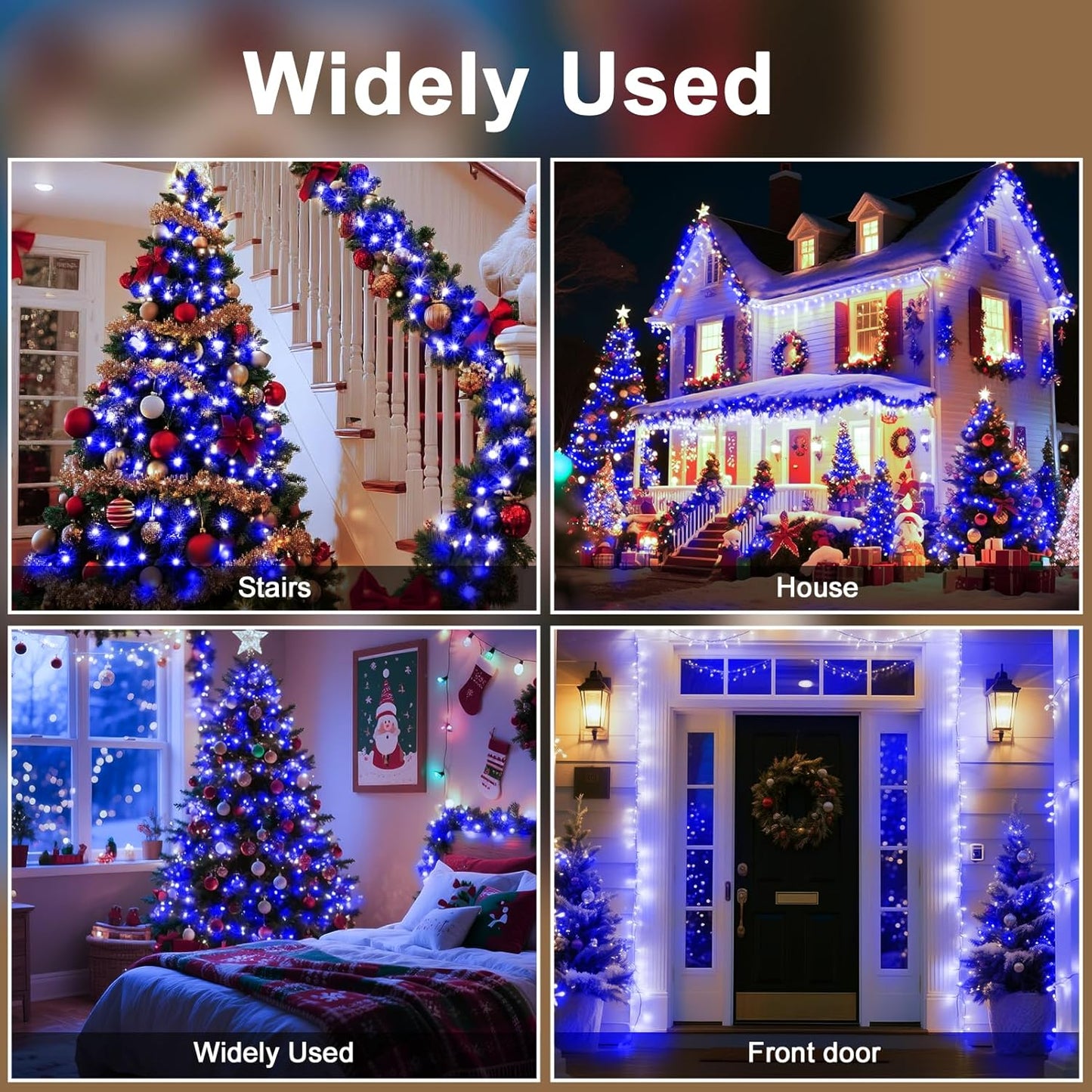 393 FT Christmas Lights 1000 LED Xmas Lights Outdoor Christams String Lights Waterproof 8 Modes & Timer, Fairy Lights Plug in for Weeding, Patio, Party, Holiday,Christmas Decor (Blue)