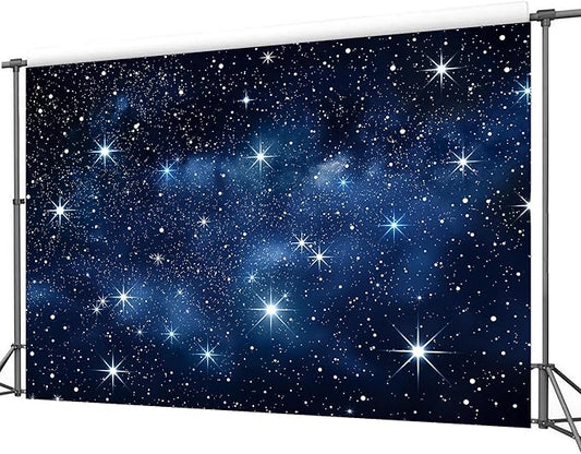 Homewelle Navy Blue Galaxy Starry Backdrop 7Wx5H Feet Polyester Fabric Stars Night Sky Outer Space Universe Fantasy Planet Cosmic Nebula Decoration for Kid Boy Photography Background Photo Shoot Props