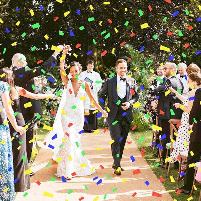Confetti Cannon Multicolor Party Poppers 12 Inch Poppers 6 Pack Popper Cannon Biodegradable Confetti Popper for Graduation Birthday Wedding Christmas New Year Celebration Confetti Shooters