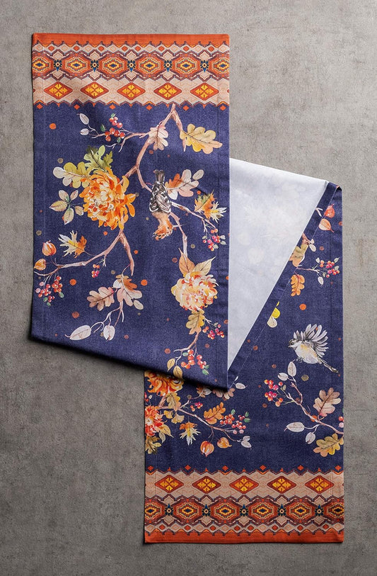 Maison d' Hermine Table Runner 100% Cotton Single Layer Table Runners 48 inches Long for Thanksgiving Christmas Decorations Home Kitchen Dining Party Wedding (Kelim - Infinity, 14.5" x 48")