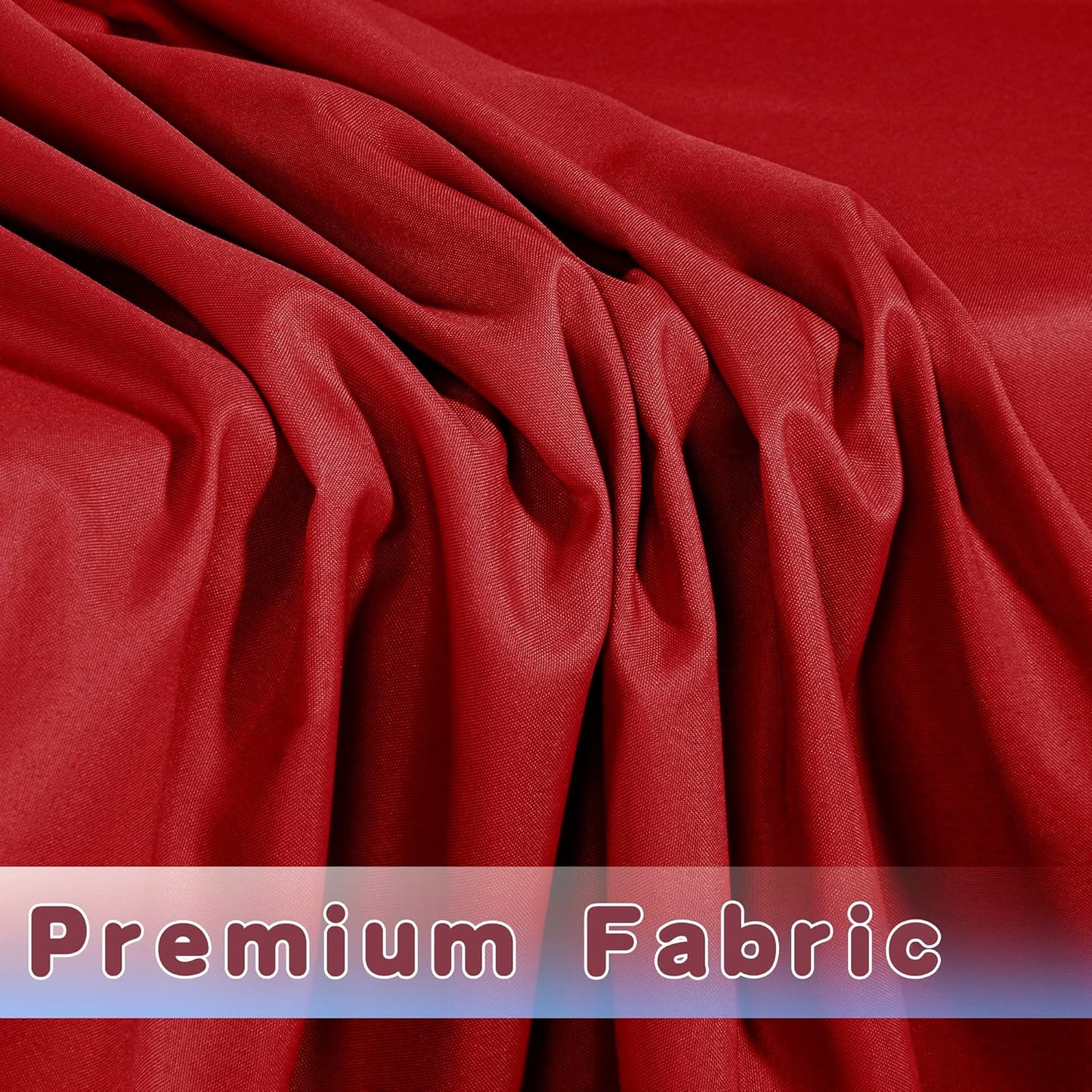 HolidayIdeas 2 Pack Red Fitted Tablecloth for 6ft Tables, 4-Sided Christmas Table Cover for Holiday Markets, Yard Parties, & Gift Tables, Wrinkle-Resistant Washable Xmas Decorations