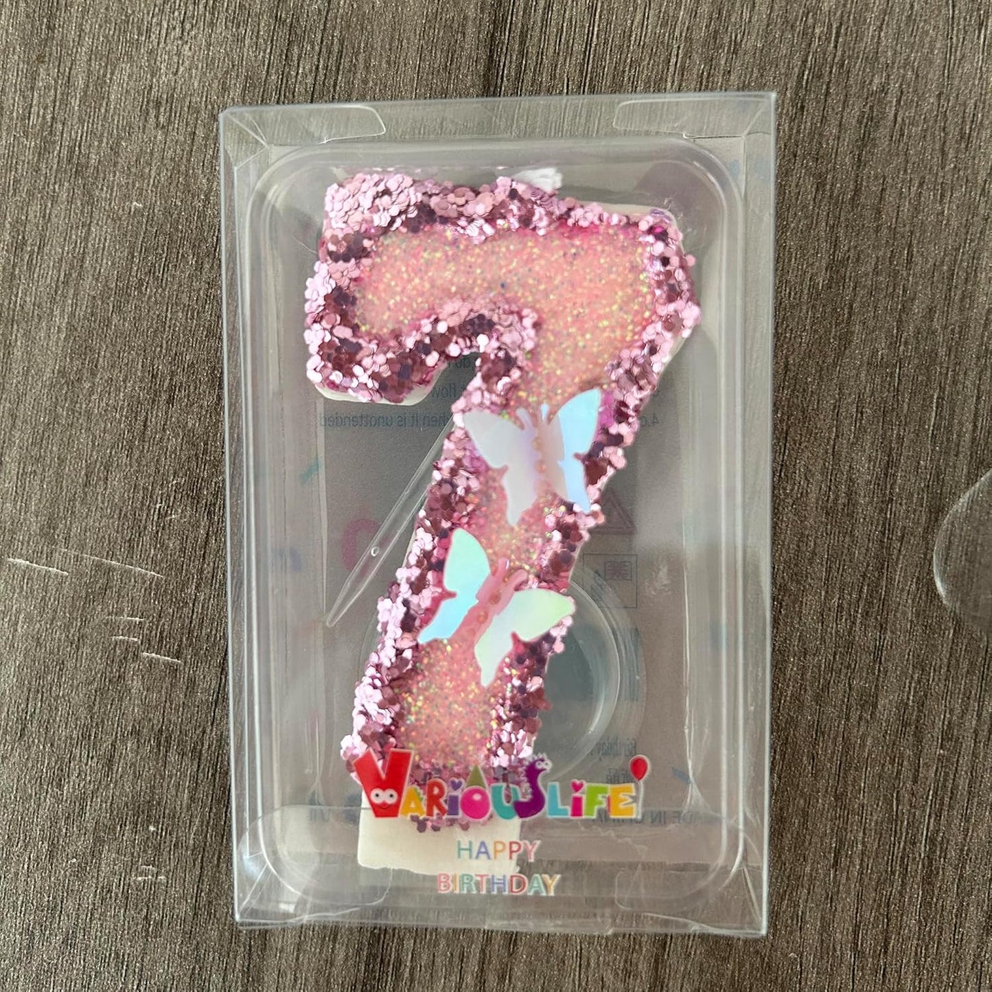 Birthday Number Candle,Pink Birthday Candles That Sparkle Number 0-9 Handmade Number Candle Cake Topper Decoration for Party Kids Adults (7-Pink)