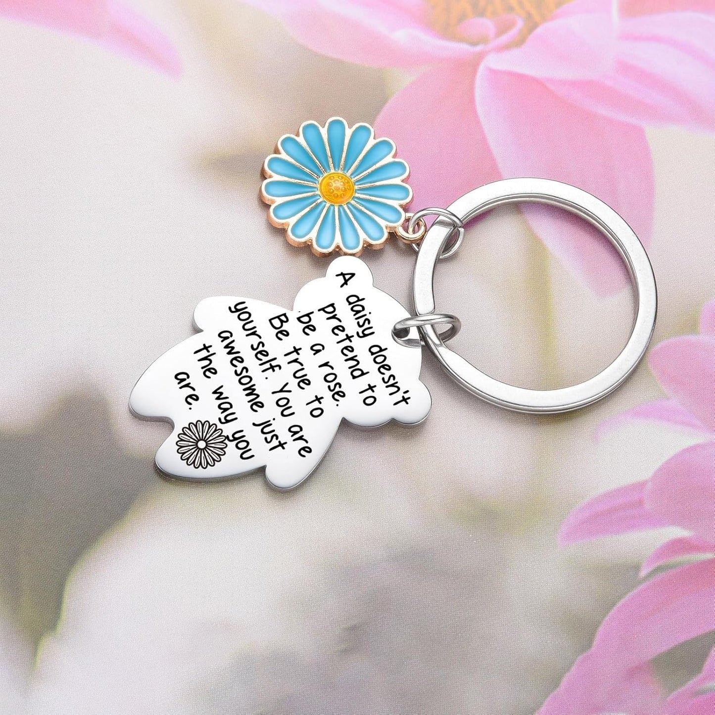 Daisy Flower Gifts For Women Friends Daisy Encouragement Gifts Uplifting Keychain