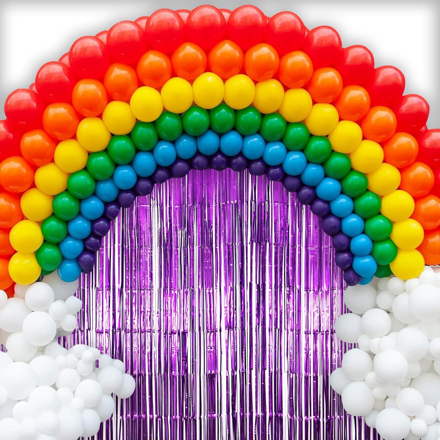 2 Pack Purple Fringe Backdrop Curtains, Purple Streamers Party Backdrop, Party Decorations for Birthday, Holidays, Parties & More