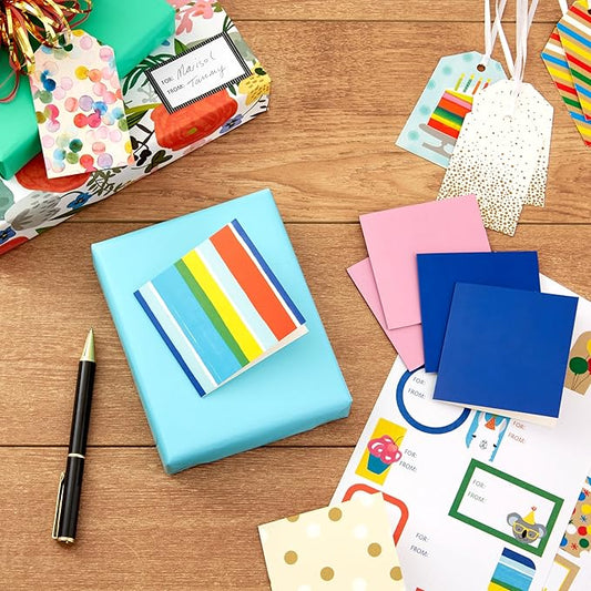 Hallmark Gift Tags and Stickers (64 Stickers, 8 Tags, 8 Mini Notecards) for Valentines Day, Birthdays, Weddings, Graduations, Bridal Showers