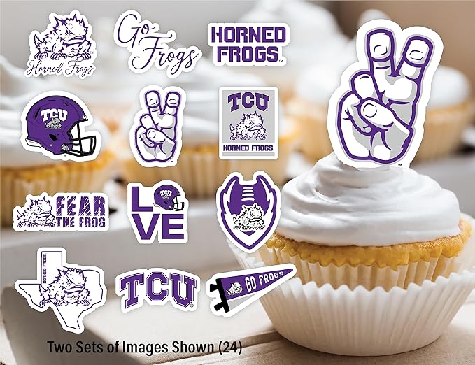 TCU Party Supplies for Football, Birthday Gift, Graduation Party Banner and Cake Toppers (42 Pieces) (TCU Horned Frogs)