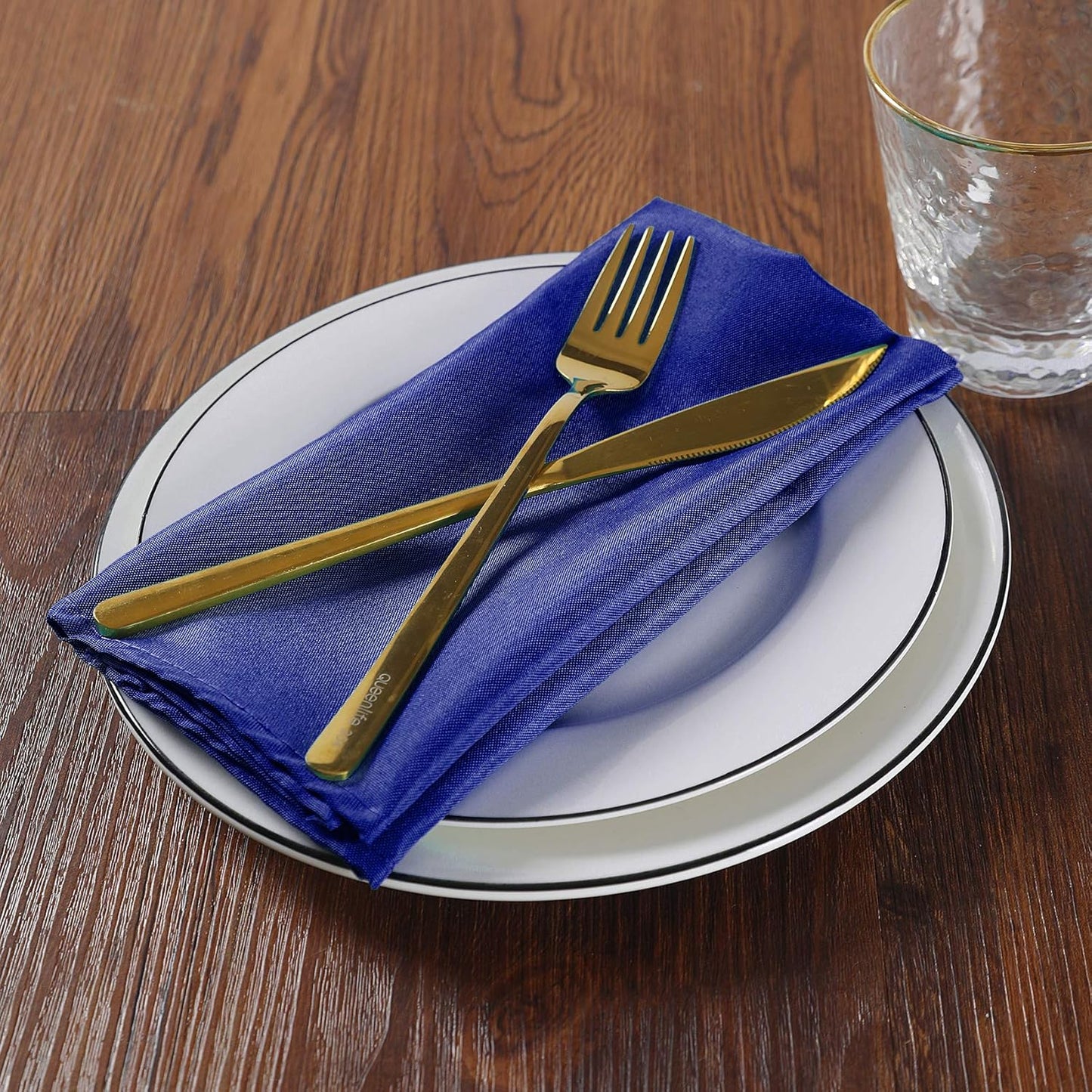 Cloth Napkins 20x20 inch Washable Polyester Dinner Napkins Soft Table Napkins for Wedding Party Dining Banquet(Royal Blue,50PCS)