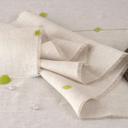 Linen Table Runner with Fringe- 14x120 Inch Natural, 100% Pure Linen Table Runner for Wedding, Party, Easter, Thanksgiving, Spring, Easter, Summer, Wedding – Machine Washable, Handmade