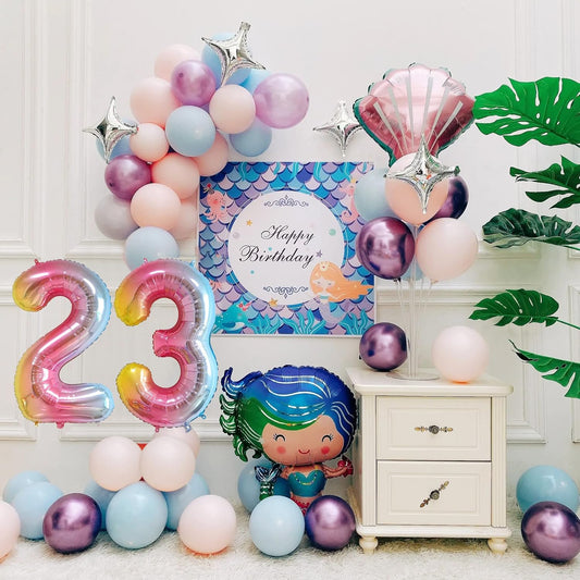 Smlpuame 40 Inch Number Balloons 0-9 Rainbow Gradient Large Number 23 Balloons, Digital Balloons for Birthday Party Celebration Decorations, Helium Foil Number Balloons for Wedding Anniversary