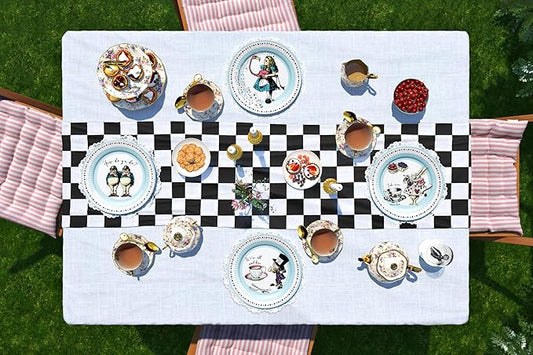 Talking Tables Alice in Wonderland Plates - Disposable Tableware for Mad Hatter's Tea Party Supplies, Birthday, Baby Shower, World Book Day, 4X Character Designs,Blue, Large