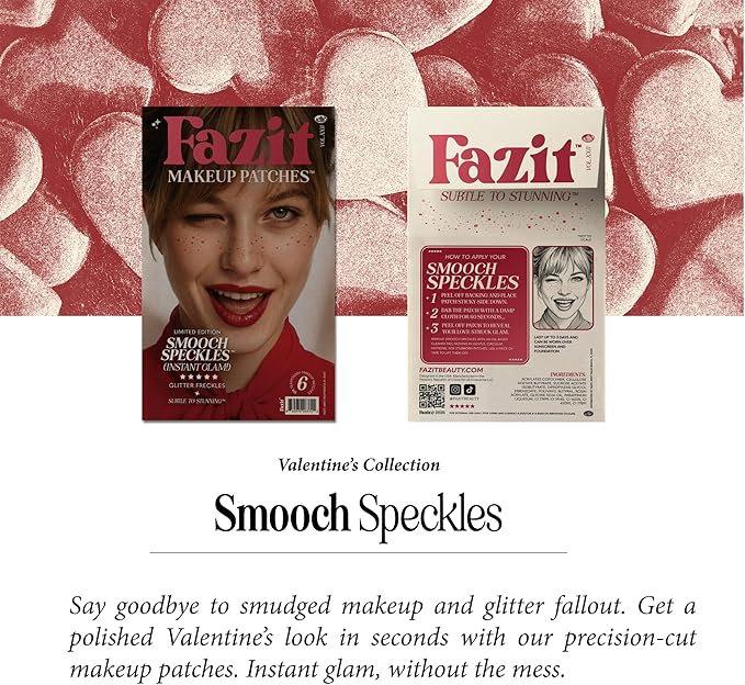Fazit Makeup Patches - Smooch Speckles - Glow Up Make-Up Patches - Cute Glitter Makeup Accessories for Women - Cosmetic Glitter for Face