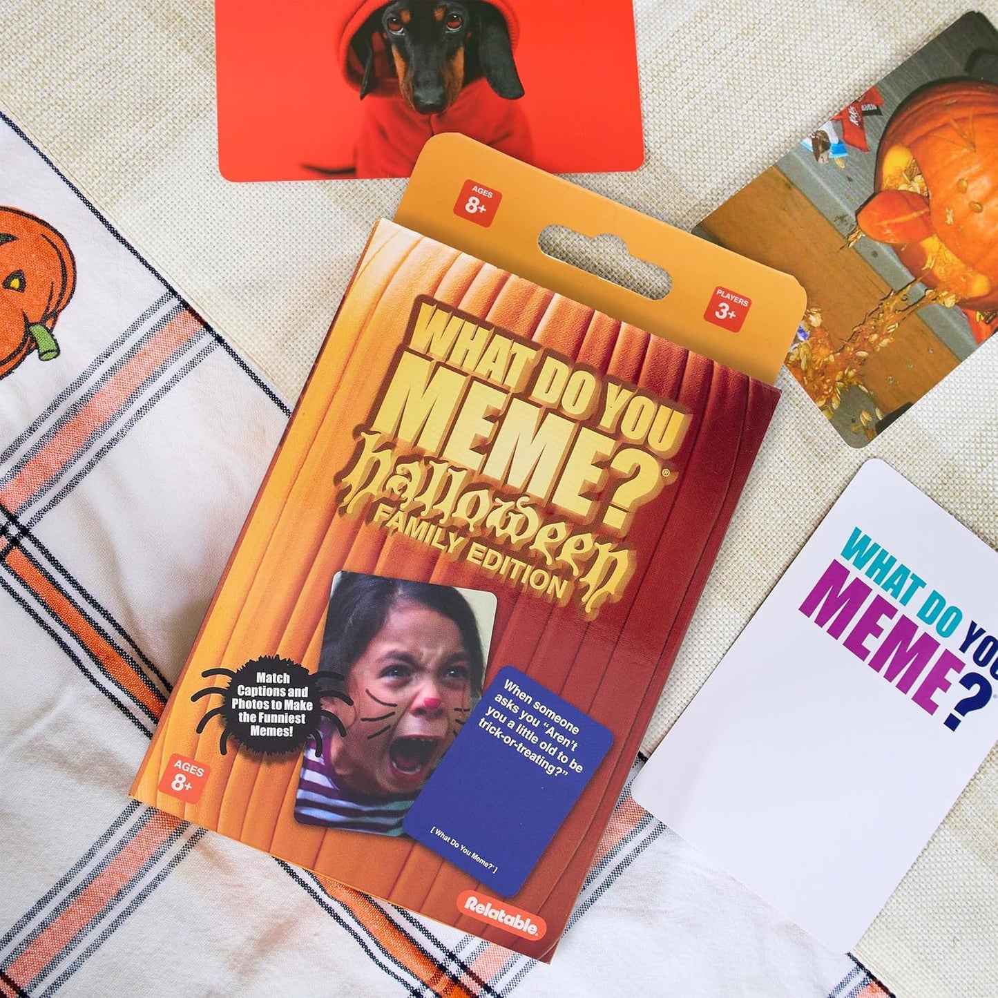 WHAT DO YOU MEME? Halloween Family Edition by Relatable, A Halloween Activity Travel Pack, Party Game, Includes 30 Photo Cards and 120 Caption Cards, for Kids 8-12