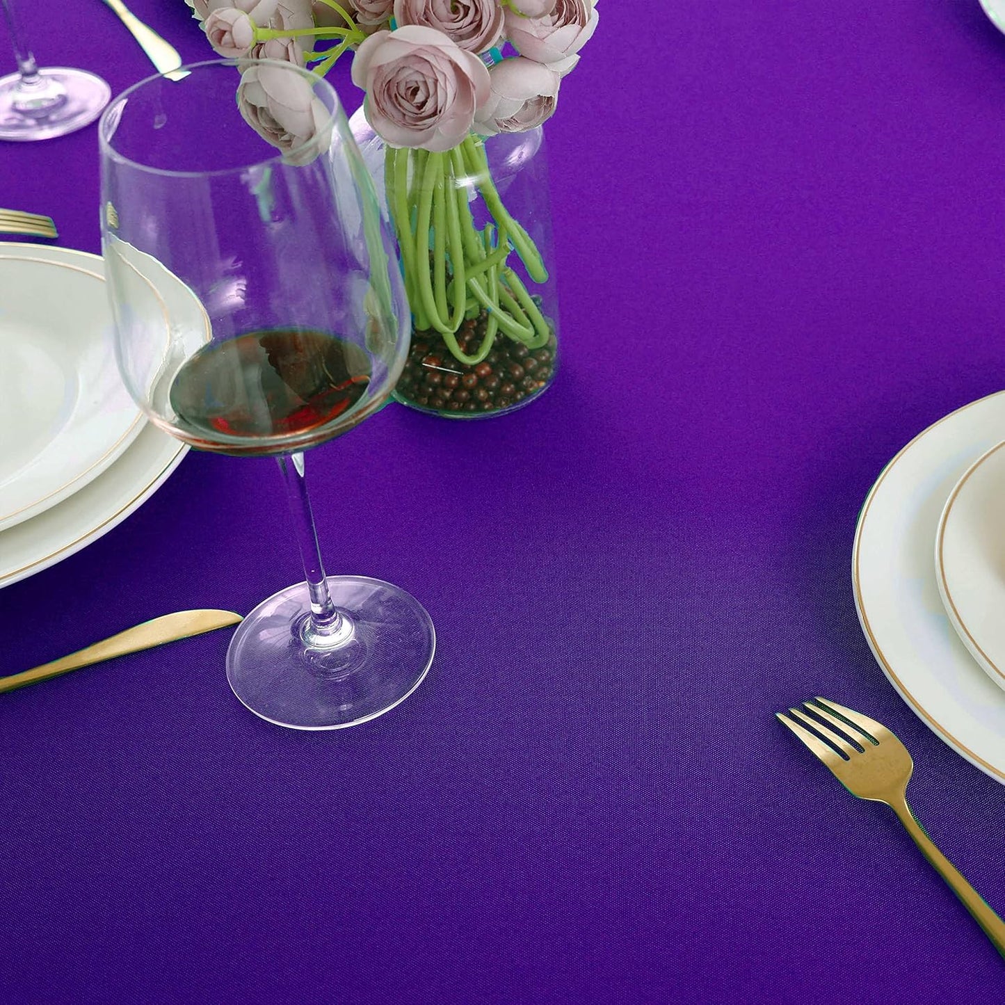 FOLINS&HOME Purple Rectangle Tablecloth 60 x 120 Wrinkle Free Waterproof Polyester Table Cloths, Spillproof Heavy Duty and Washable Table Cover for Party, Banquet, Indoor & Outdoor-Oblong/Rectangular