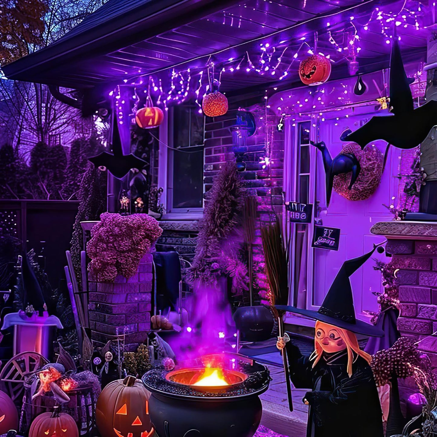 Techip Halloween Lights Purple String Lights Mini Lights Indoor Outdoor 300 LED Outdoor Party Decorations 108FT Waterproof Connectable Twinkle Fairy String Lights for Wedding Garden Tree