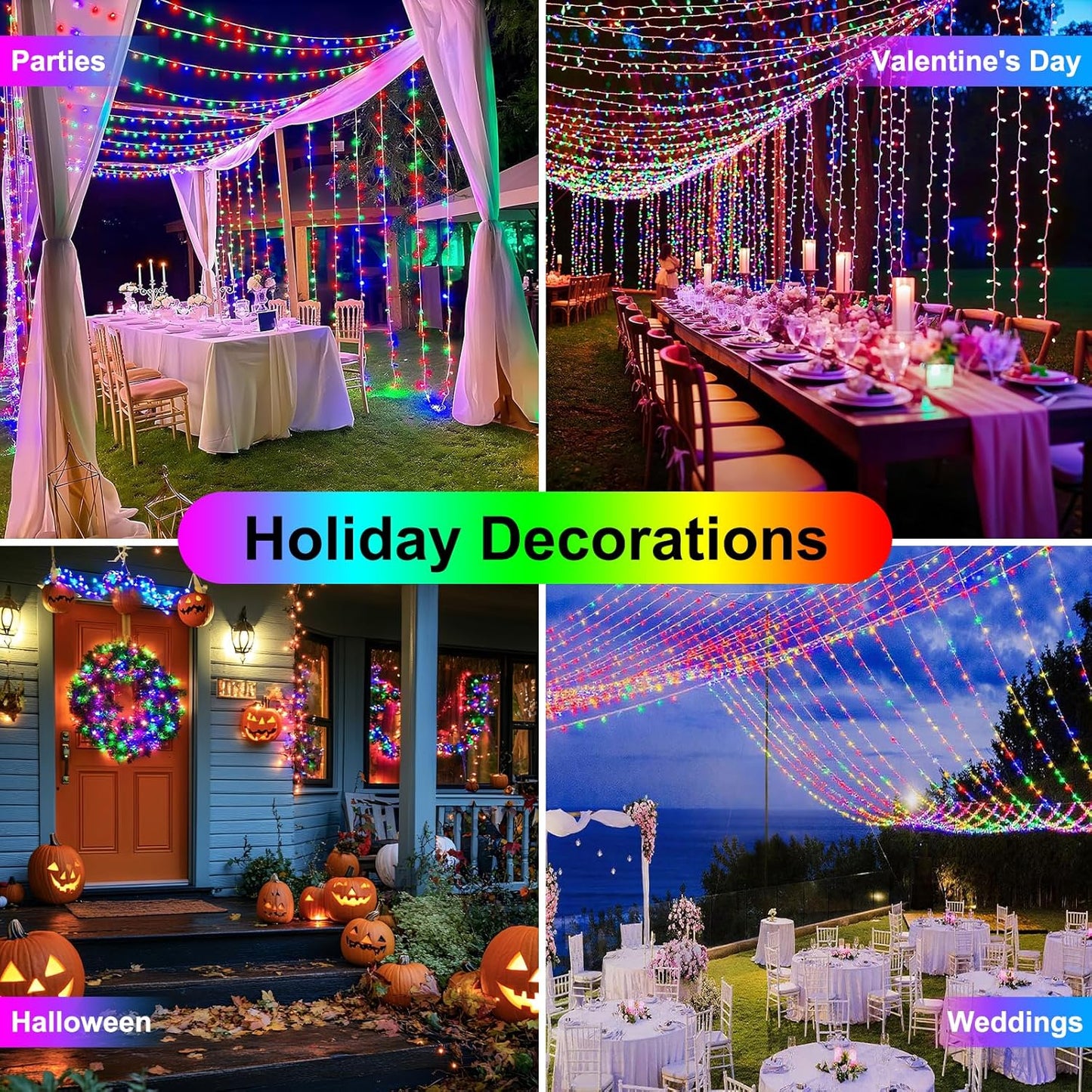33FT 100LED Christmas Lights Plug in,Outdoor Indoor Connectable Fairy Lights with Timer and 8 Modes,Christmas Tree Lights for Garden Party Wedding Christmas Decoration(Multi-Color