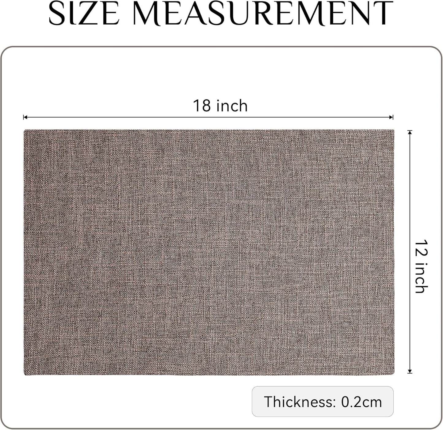 Softalker Faux Linen Placemats Set of 12-12 x 18 Inch, Heat Resistant Double Layered Durable Burlap Farmhouse Place Mats, Non-Slip Washable Table Mats for Dining, Kitchen, Party,Natural Linen