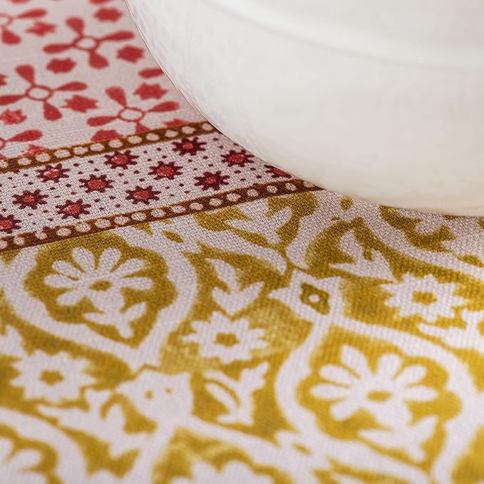 Maison d' Hermine Table Cloth Round Table 100% Cotton 63 Round Inches Tablecloth Reusable Decorative for Dining Room Farmhouse Home Valentines Day Decorations Spring Summer - Provence