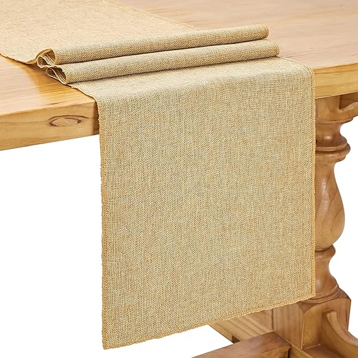 2 Pack Burlap Table Runners 13x84 Inch Rustic Table Runner Jute Table Fabric Spring Outdoor Table Linens for Rustic Wedding Banquet Party Table Decorations