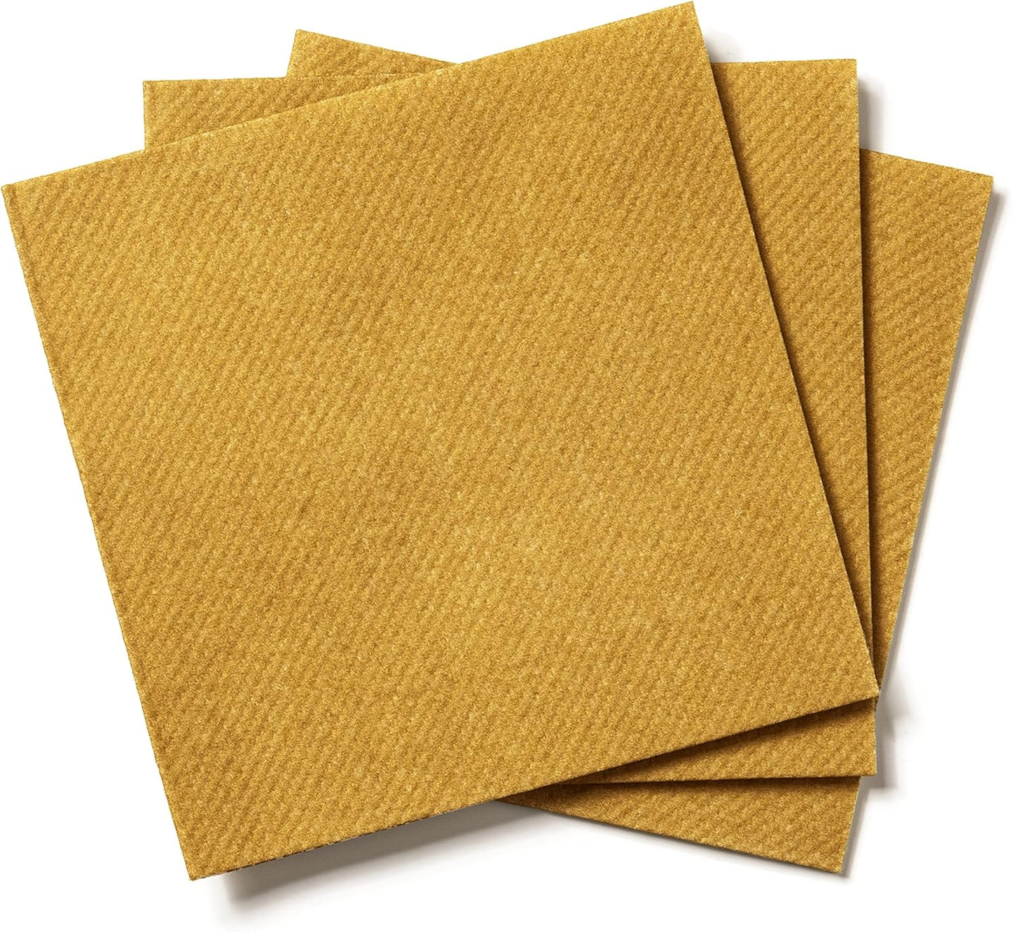 AMERICAN HOMESTEAD Gold Cocktail Napkins - Premium 4.75"x4.75" Disposable Linen-Like Beverage Napkins - Bulk Square Party Bar Serviettes for Weddings, Parties, Events, and Everyday Use - 100 Count