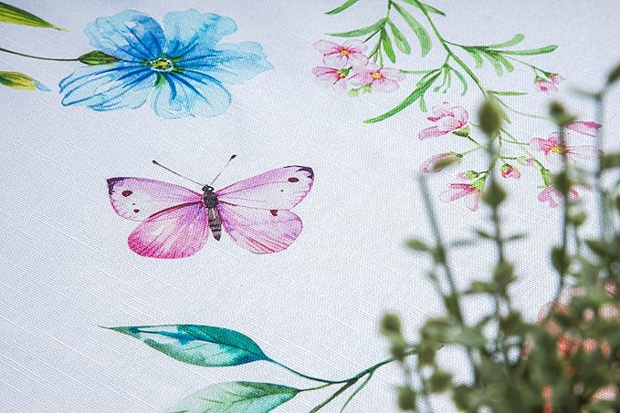 Maison d' Hermine Table Cloth Rectangle Table 100% Cotton 60 x 108 Inches Tablecloth Reusable Decorative for Dining Room Farmhouse Home Valentines Day Decorations Spring Summer - Just Floral