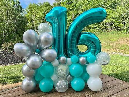 Light Blue Number 9 Balloon 40 Inch, 9th Birthday Party Decorations for Children, Giant 9 Foil Balloon for Party Supplies