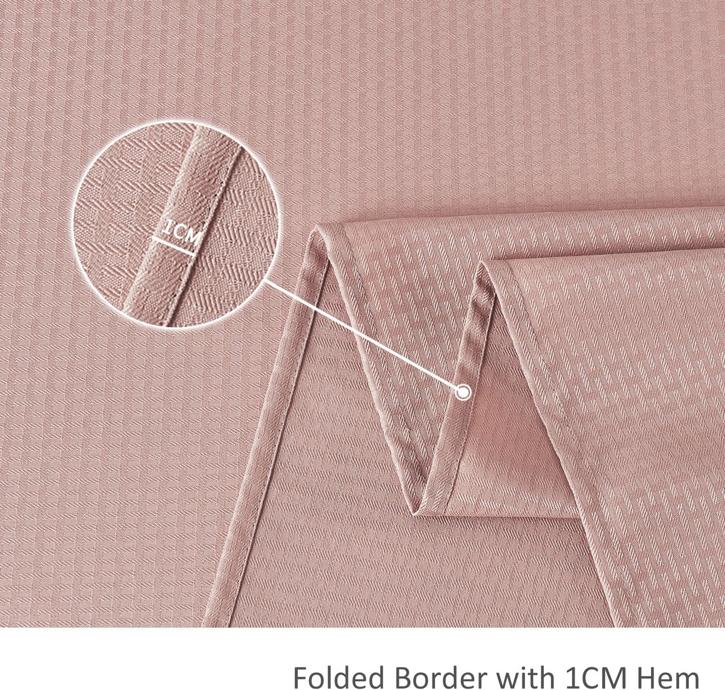 maxmill Tablecloth Weaved Texture Stain Resistant Waterproof, Wrinkle Resistant Washable Table Cloth, Fabric Table Cover for Dining Room, Indoor Outdoor Use, Rectangle 60 x 120 Inch, Pale Blush