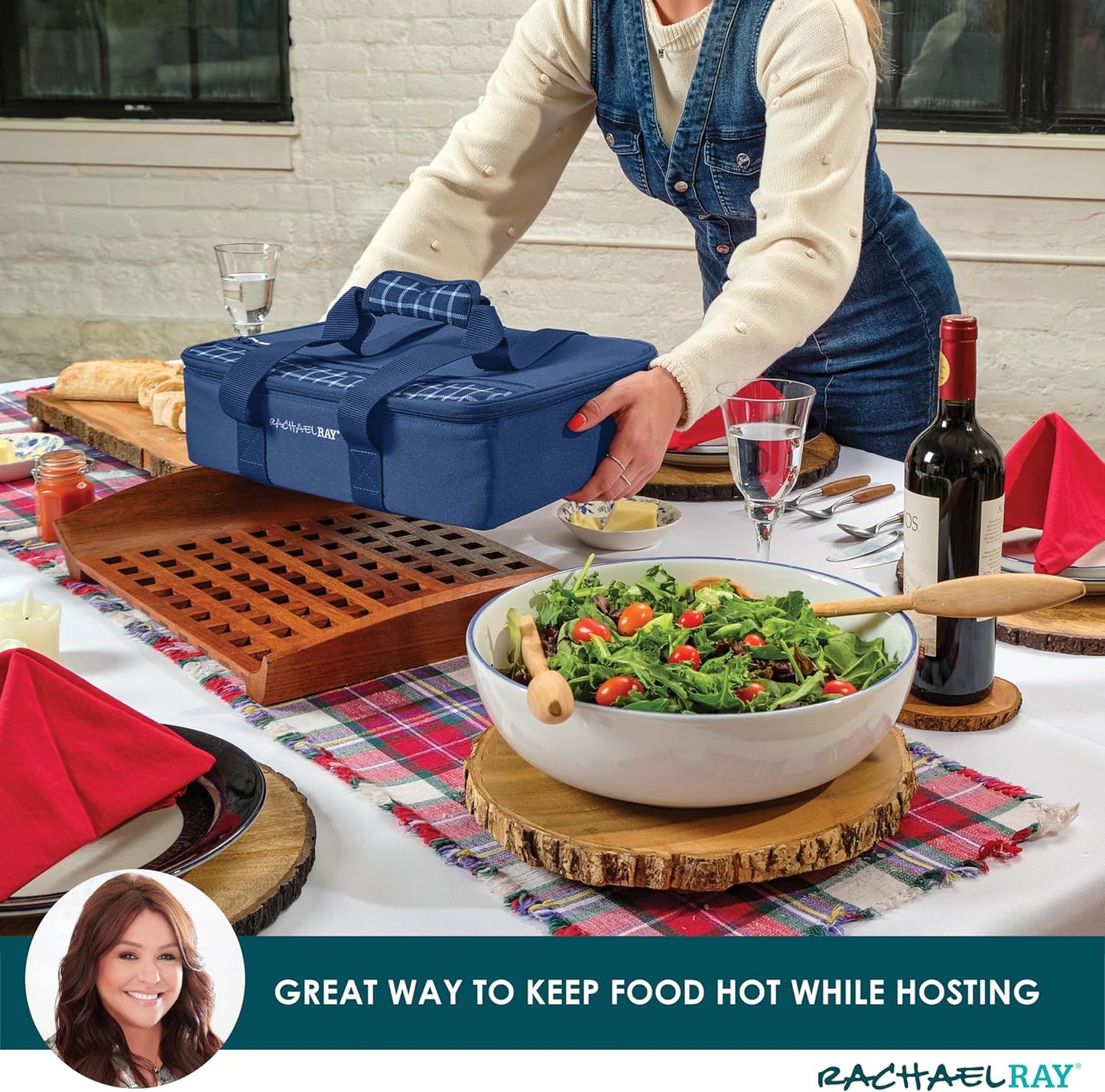 Rachael Ray Lasagna Lugger, Thermal Insulated Casserole Carrier for Hot or Cold Food, Lugger Tote for Potluck, Parties, Picnic, and Cookouts, Fits 9" x 13" Baking Dish